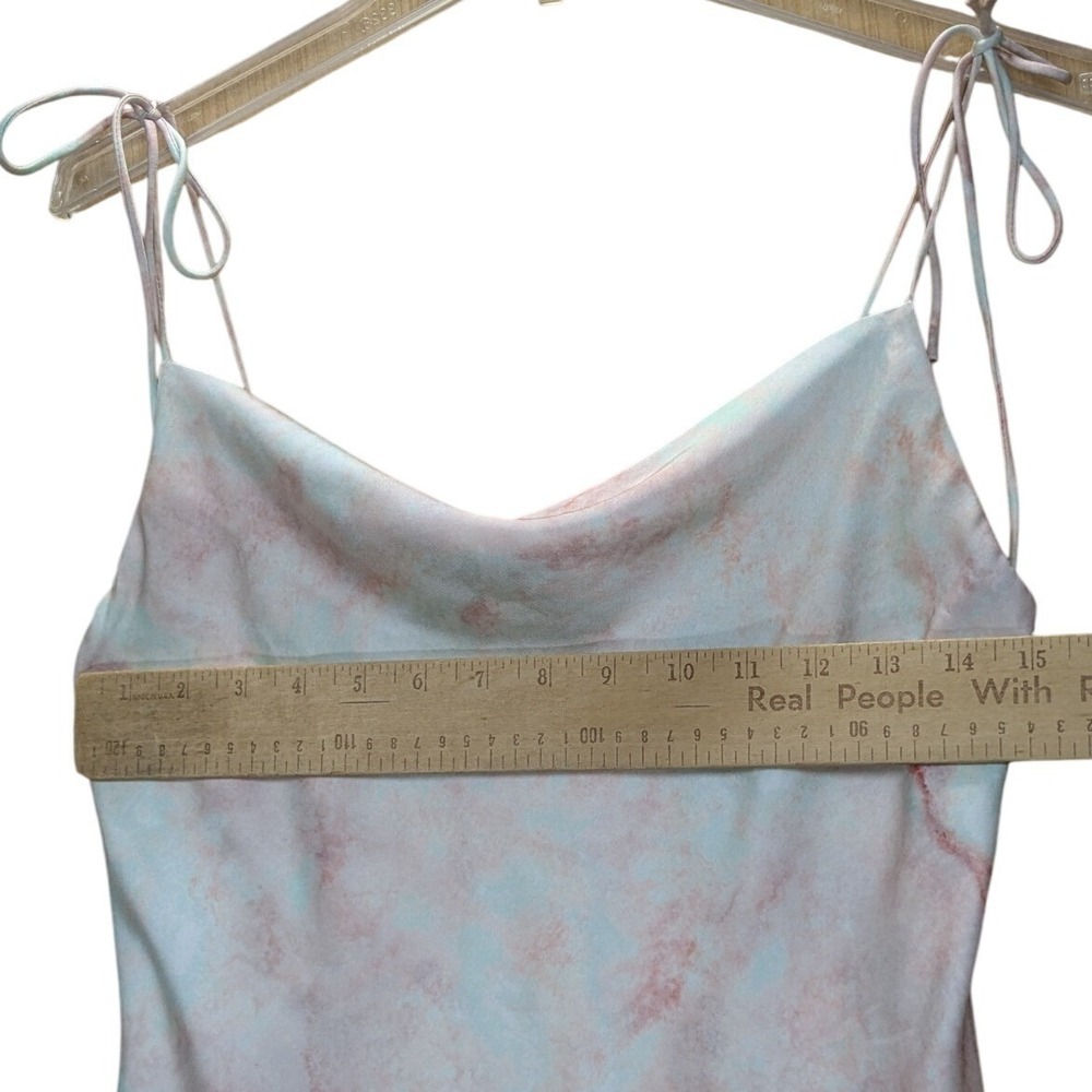 Skies Are Blue Midi Slip Dress Silky Pastel Tie Dye Feminine Romantic Women's XS - Picture 6 of 6